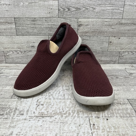 Allbirds TL Tree Loungers Maroon Mesh Wool Lining Slip On Shoes Women Size 7 - Picture 1 of 10